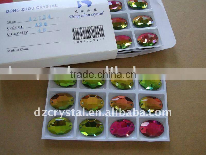 2013 glass mirror flat back Fashion Sewing garment Stones for clothing