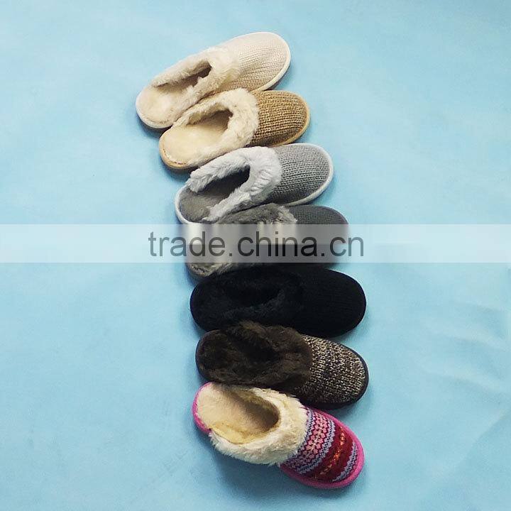 Cheap Winter Knitted Woolen Slippers Stock, Ref.140110(2)