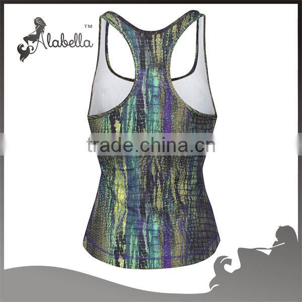 Croc print mesh sides singlet gym singlets