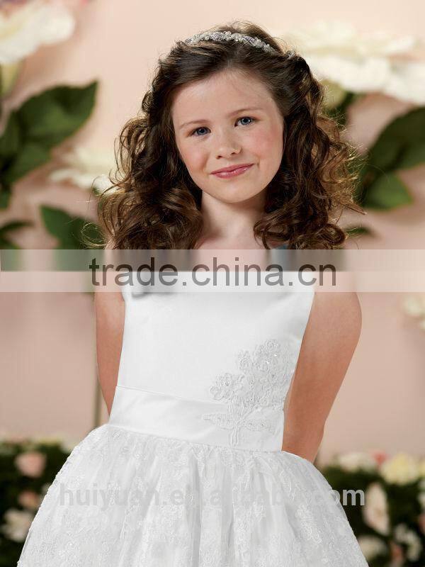 white lace detachable cap sleeve baby gown formal dresses for kids