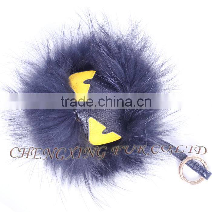 CX-R-48F New Arrival Fashion Fur Bag Charm Raccoon Fur Pom Keychain