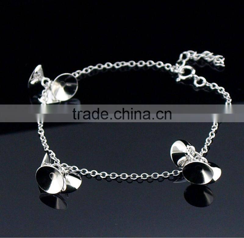 Factory bracelets jewelry rhodium rose gold plated silver bracelets