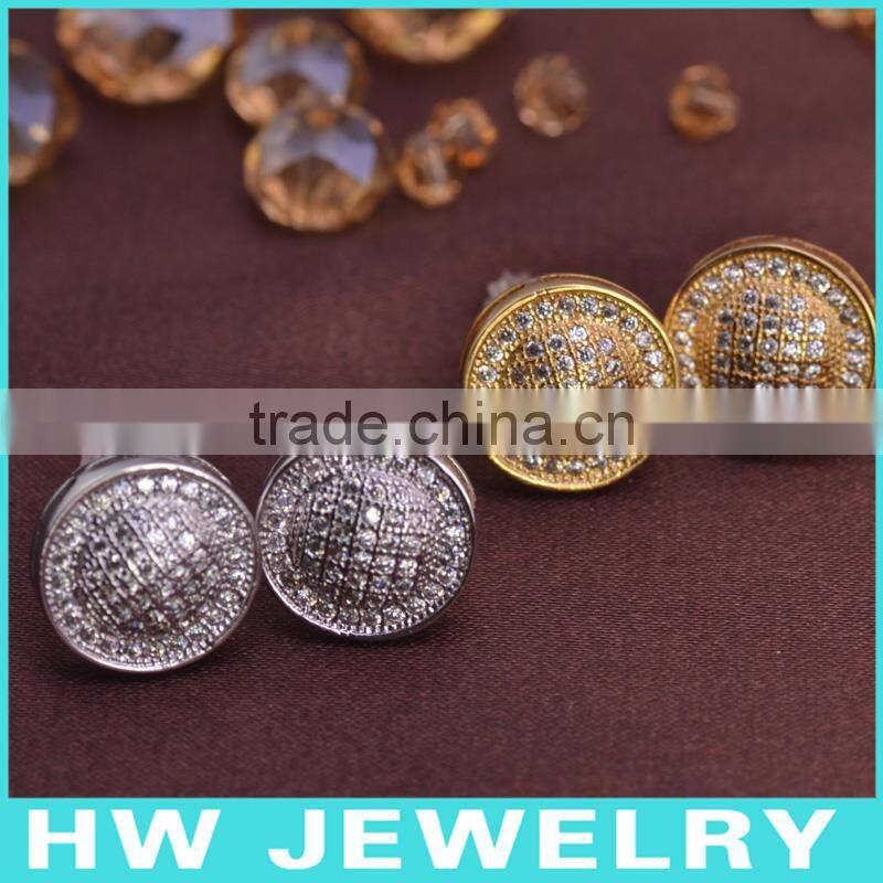 unique silver men stud earring rhodium plating