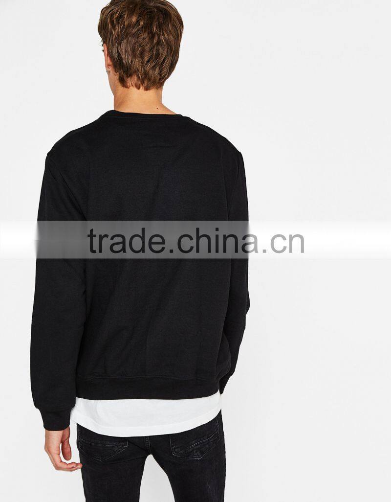 Autumn Winter Sweatshirt With Elastic Waist And Cuffs Customizable Cotton Fleece Plain Style Sweater 50% Cotton 50% Polyester