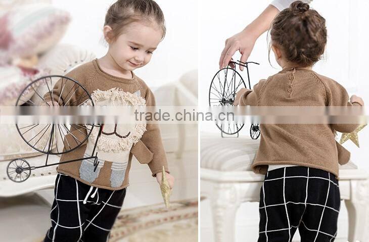 2016 Hot Sell Handmade 3D Lions Children Knitted Sweater