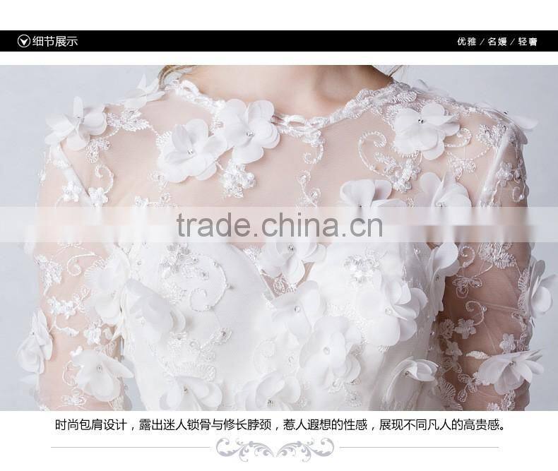 2017 wholesale custom long sleeve mermaid wedding dress