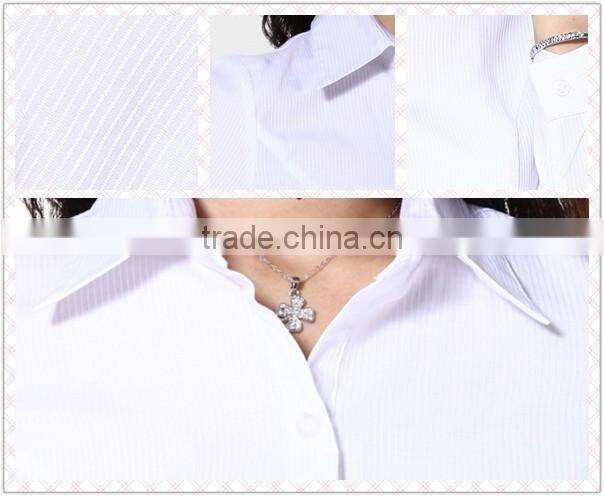 2015 Womens Latest Design Stripe Uniform Shirts