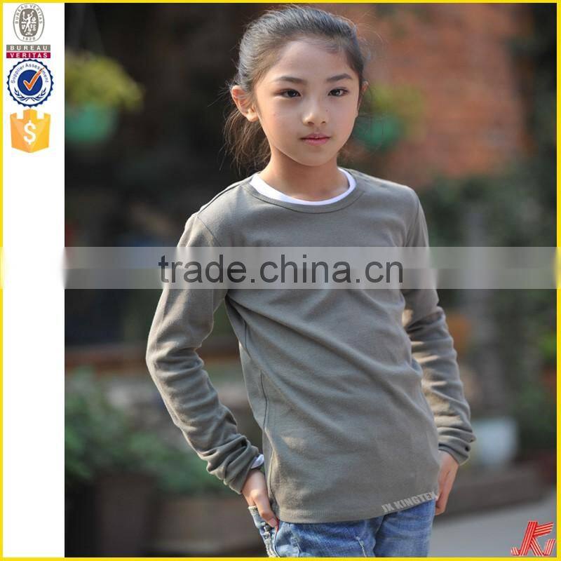 100 cotton bulk blank t shirt long sleeve for girls