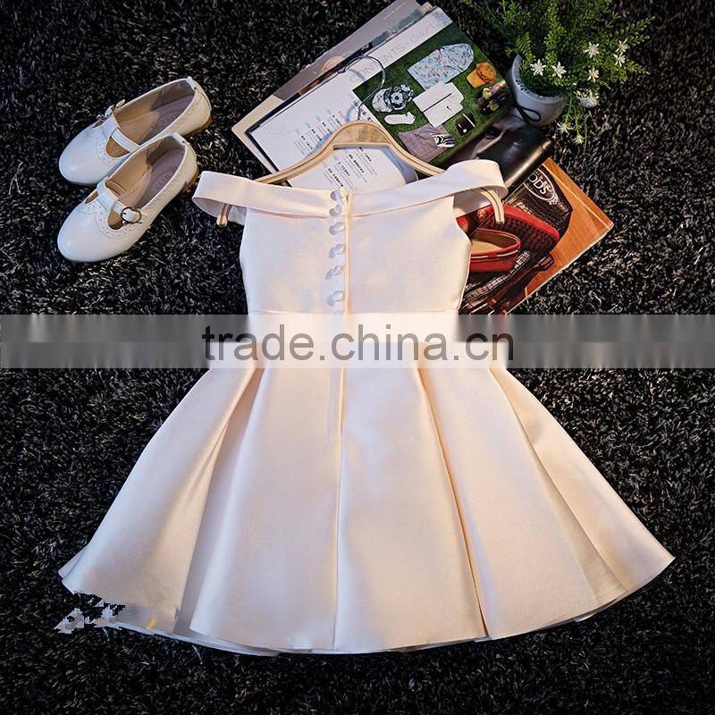 Girls High Quality Stain Princess Dance Flower Girls Wedding Dress Children First Christmas Party Dress
