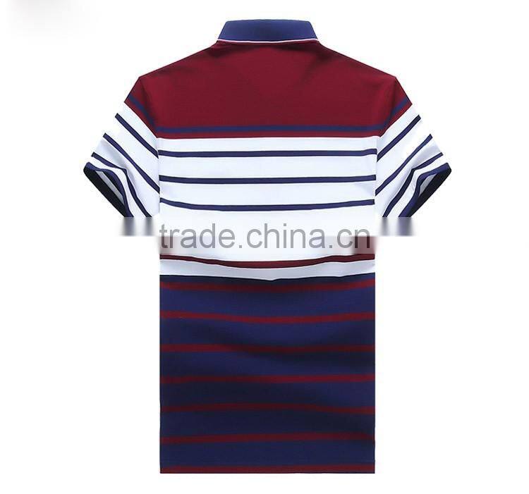 Customized classic short sleeve stripe men polo shirt 2016