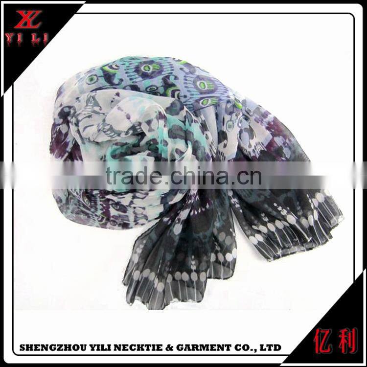 Beautiful soft colorful women cheap hangzhou silk scarf