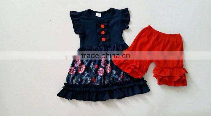 Persnickety Children's Clothing Wholesale Fall Girls Cotton Hi-Low Tops And Flower Pants Outfits