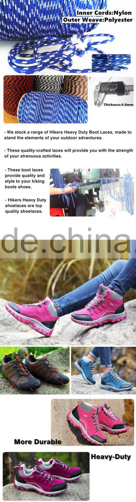 Flexible Hiking Walking Skate Polyester Boots Brand Shoelaces - Strong Durable Mountaineering boots shoelaces