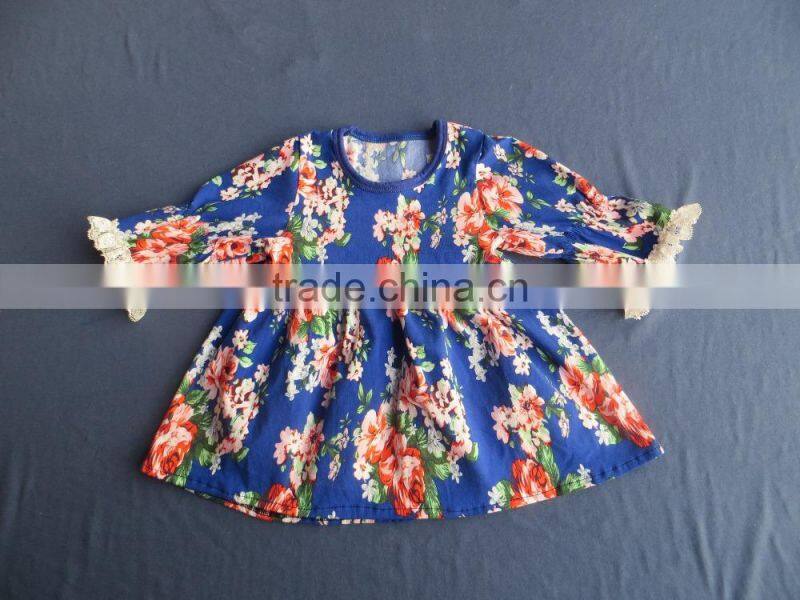 QL-77 fashion printed baby girls dress new design 2016