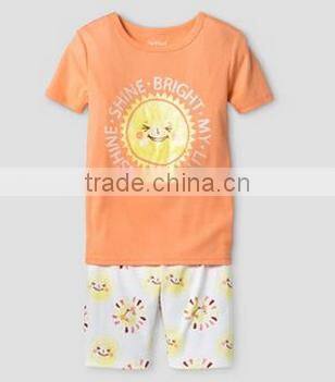 latest design boy orange smiley face patterned American market boys fashion set