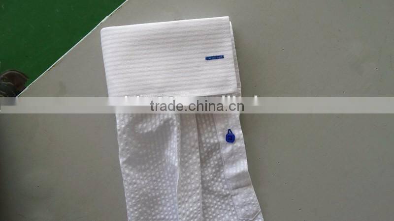 solid white french cuff latest design men's dress shirt dobby 100% cotton