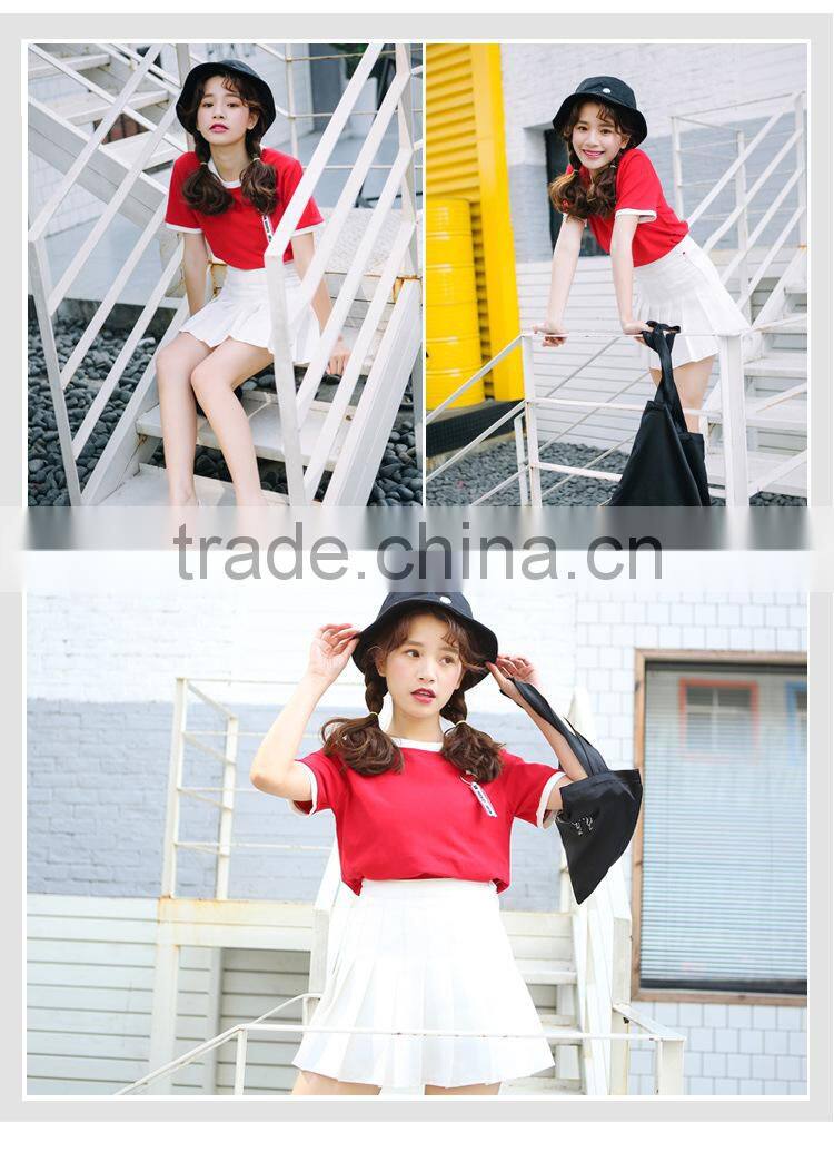 cotton summer round neck girl t shirt