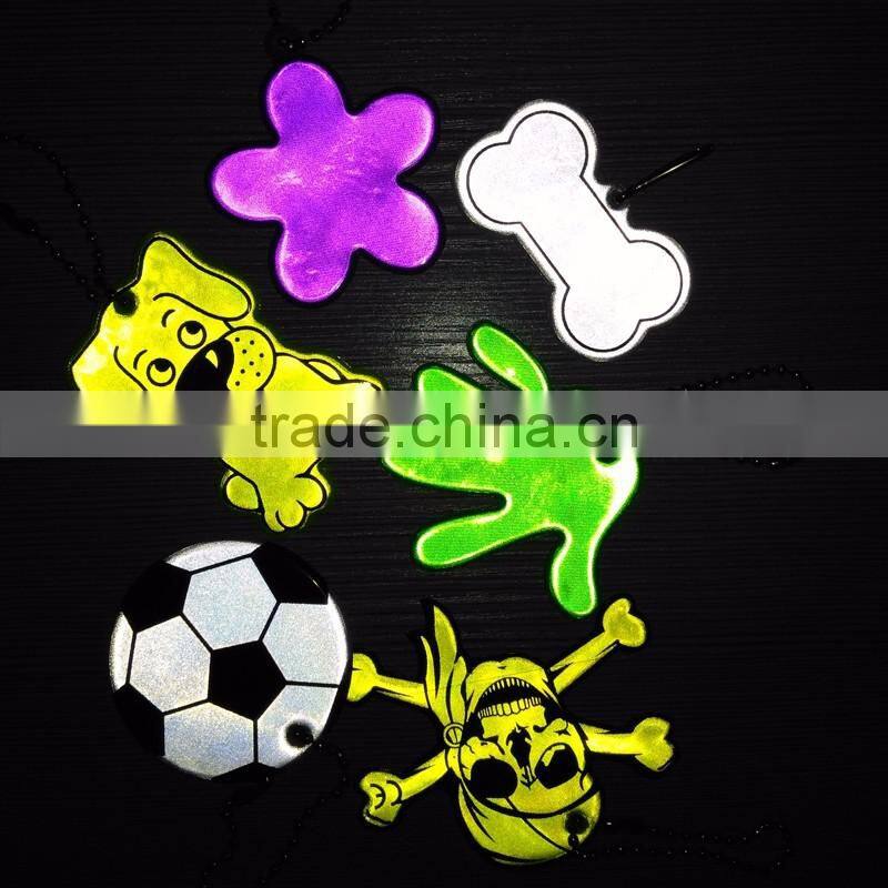 Custom printed promotional high light soft pvc reflective keychain