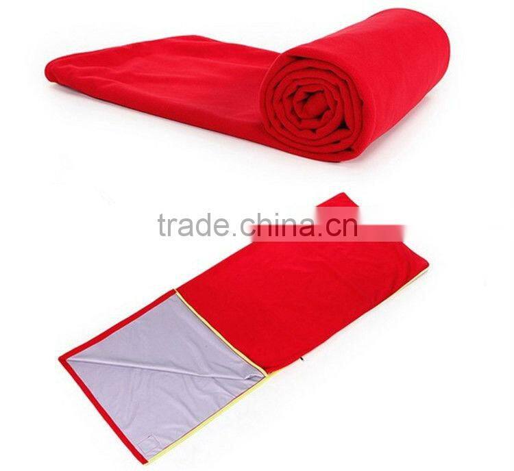 2013 Hot Sale Bright Colors Anti-pilling Polar Fleece Camping Sleeping bag &Bedsheet with Zipper