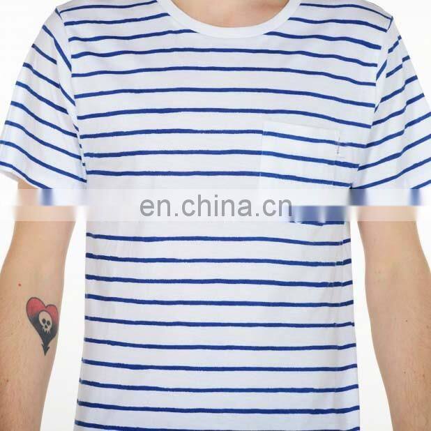 Fashion Design Bule Stripe Confortable Cotton t-shirt