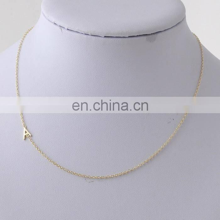 Personalized Sideways cute with baby's Initial Necklace - Silver