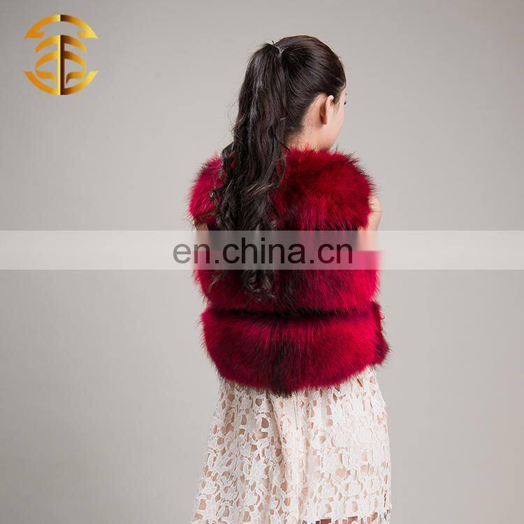 Wholesale Women Winter Sleeveless Coat Red Real Raccoon Fur Vest