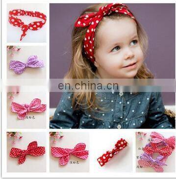 1PC DIY Lovely Girls Bow Knot Floral Headband Hairband Rabbit Ear Feather Arrow Print Head Wrap Hair Band Accessories