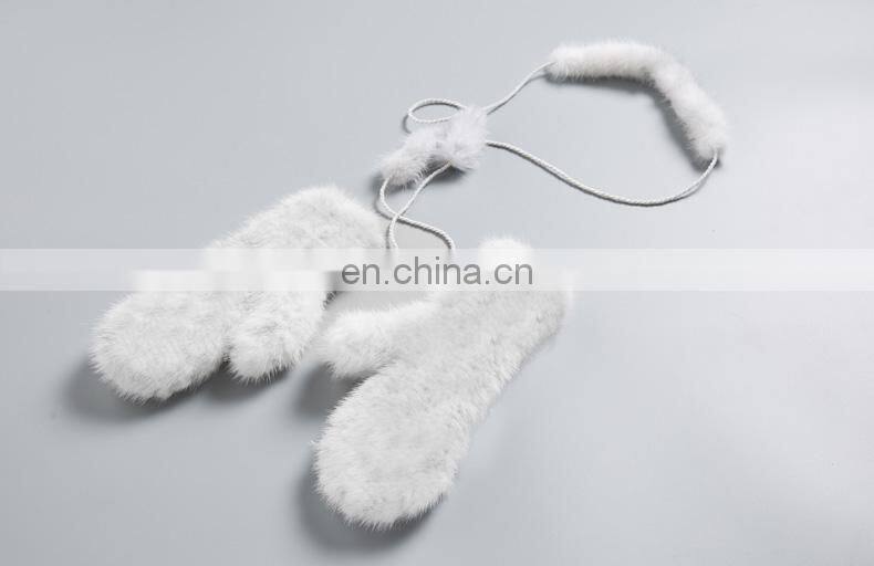 Lady Mink Fur Gloves/Mitten Fur Finger Gloves/Knitted Mink Fur Women Gloves