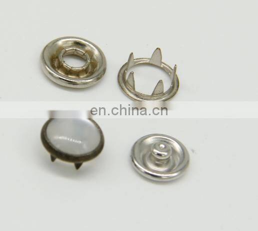 Fashion brass cap prong ring snap button, stainless steel snappet-prong button five prong snap button