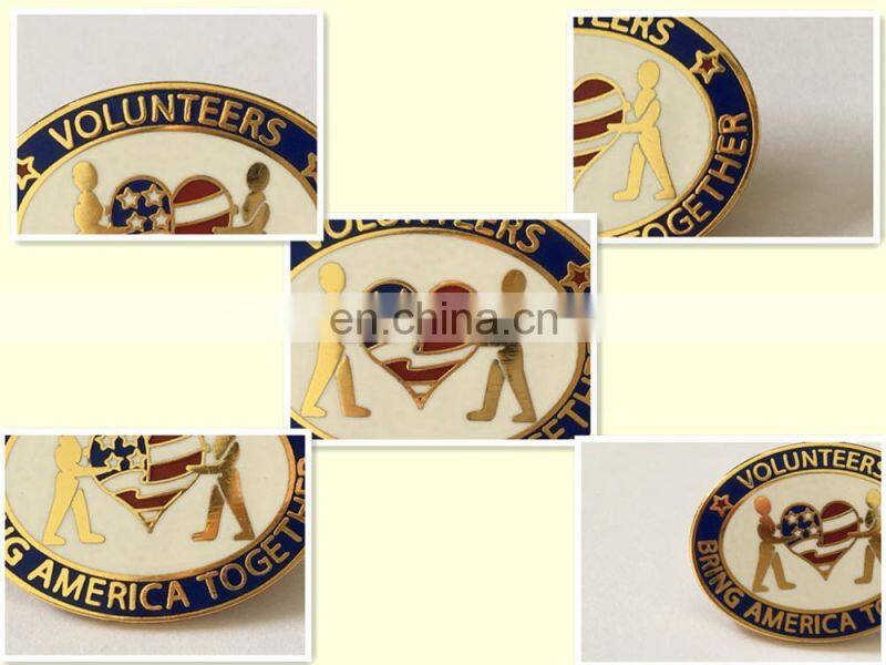 custom cheap manufacture professional volunteers lapel pin