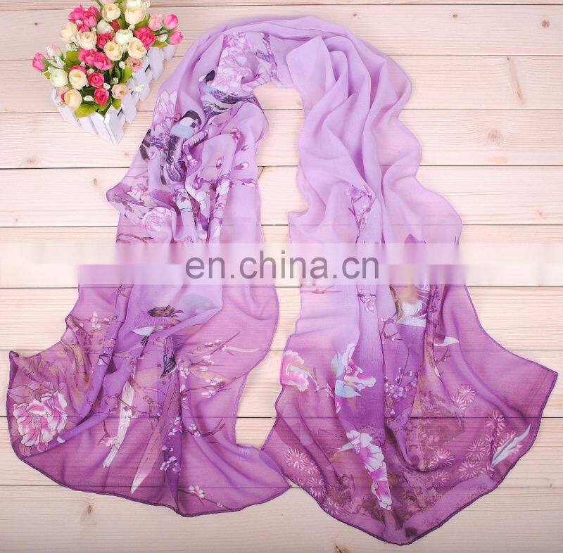 digital printing custom design big squsre silk chiffon scarf