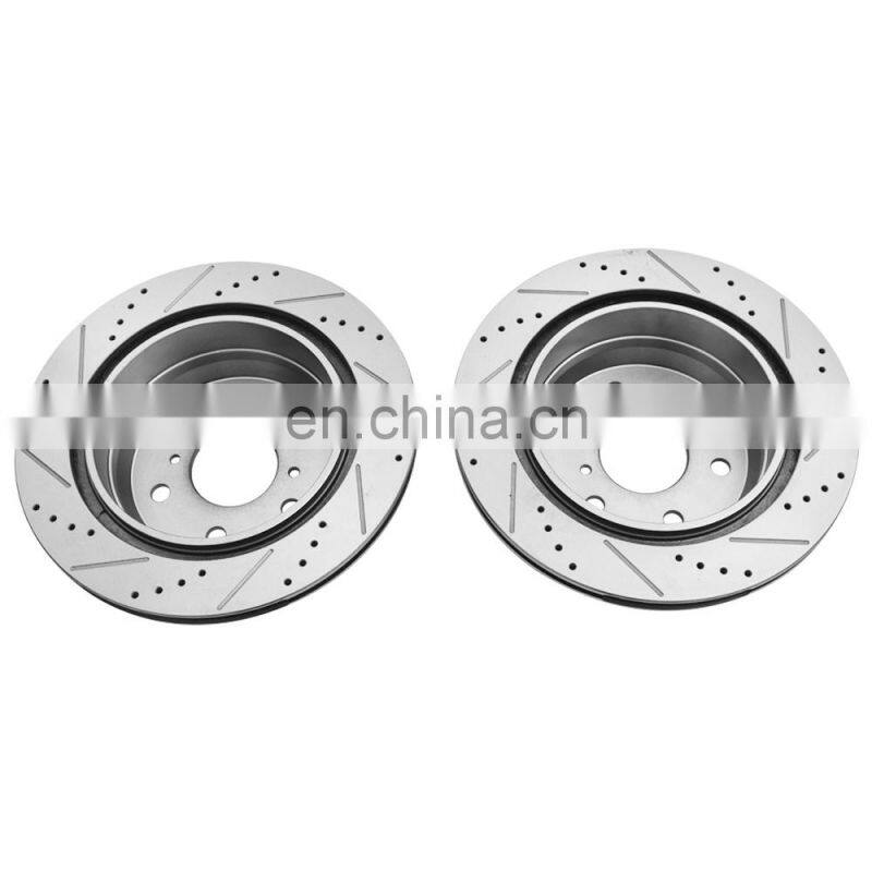 Front+Rear Drill Slot Brake Rotors FIT For Escalade Chevy Silverado Tahoe Sierra 15792634