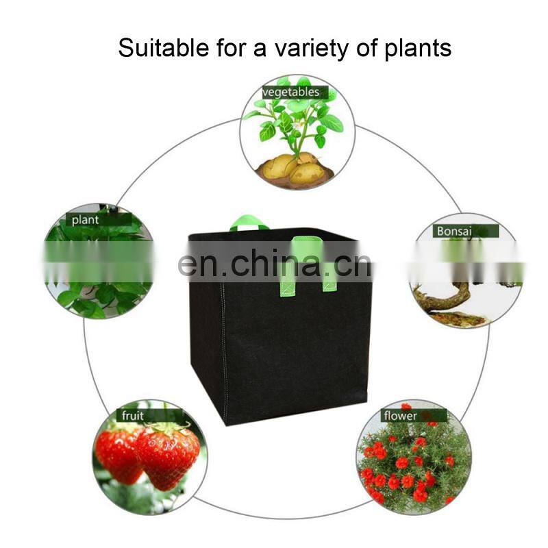 1/3 / 5 / 7 / 10 / 15 / 20 / 25 / 45 / 60 Gallon square Felt Fabric Grow Bag for trees and flower