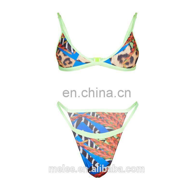 RST 2pc 3Pieces Long Sleeve Cover Up Bathing Suit bikinis 2020 women leopard swimwear beachwear swimwear