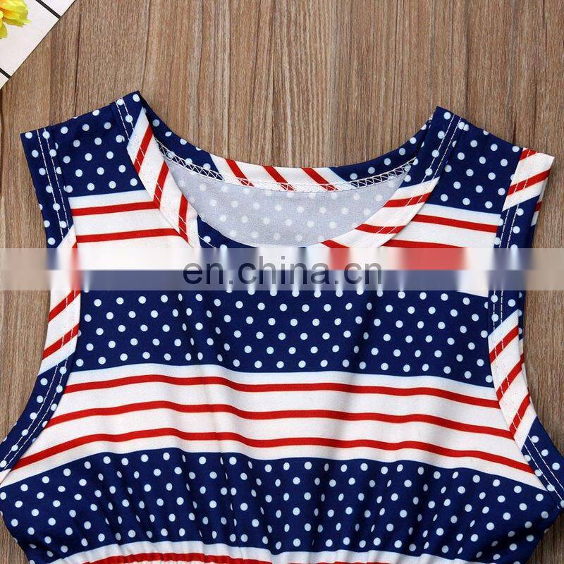 Newborn Baby Girl & Boy Summer Romper Clothes Infant Baby Girls Dot Striped Romper Tassel Romper Clothes JULY 4TH