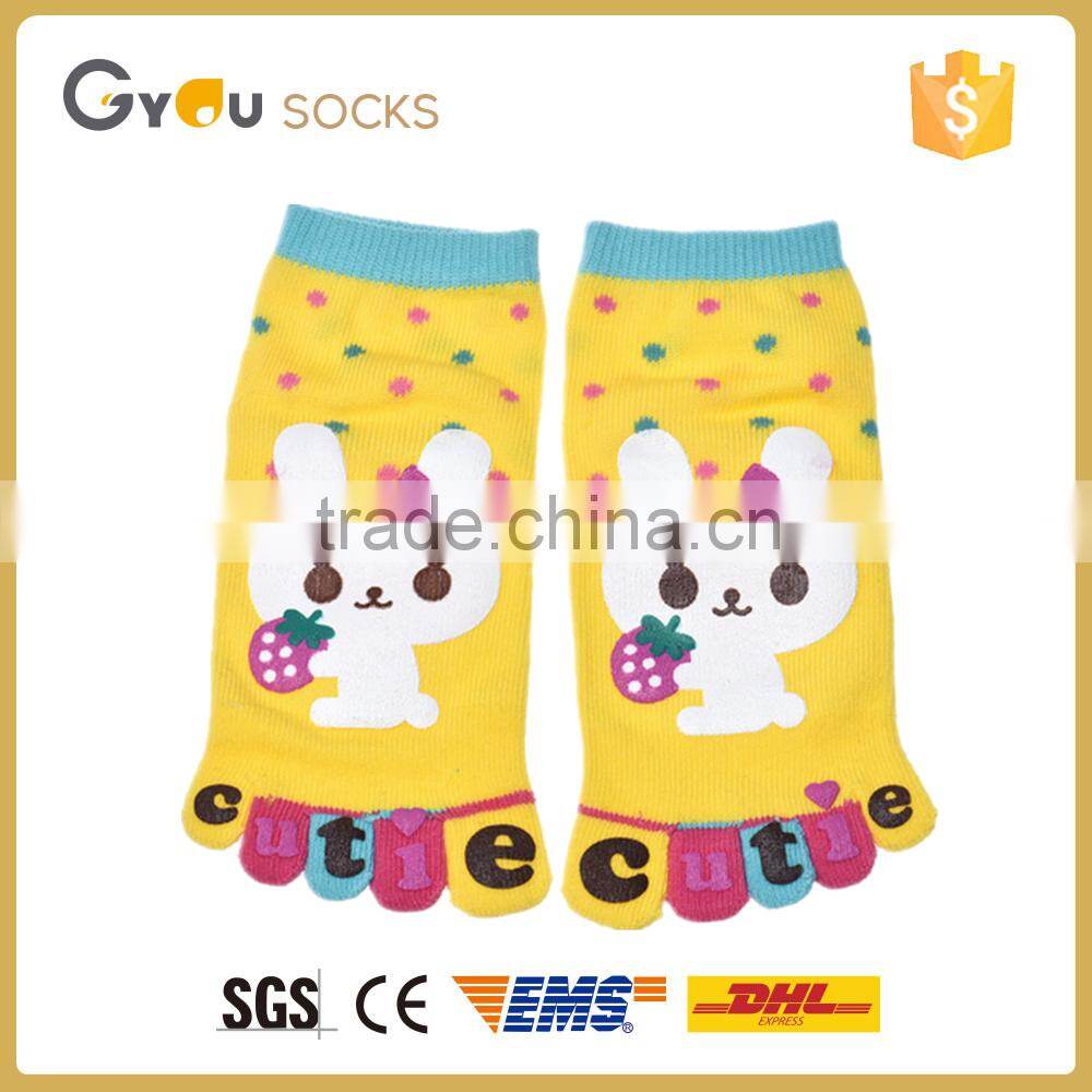 New Fashion Kids Girls Cartoon Cute Rabbit Five Fingers Toe Ankle Socks For Childrens
