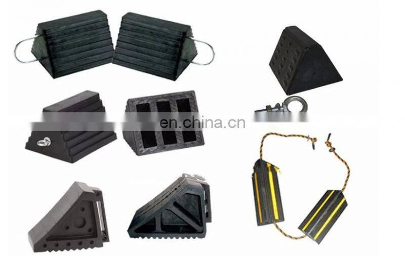 black rubber wheel chock parking stopper block load bearing 30 tons