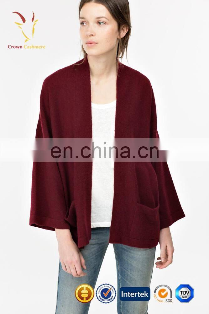 Plus size No Button Cashmere Cardigan Sweater with tie for women