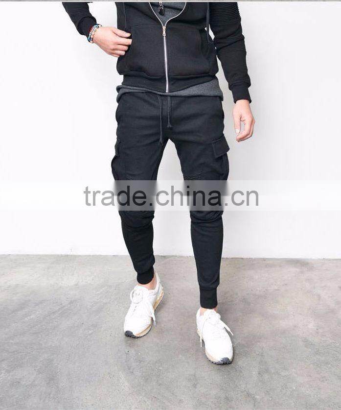 Biker Seaming Cargo Sweatpants Sweatpants Black Standard Sports