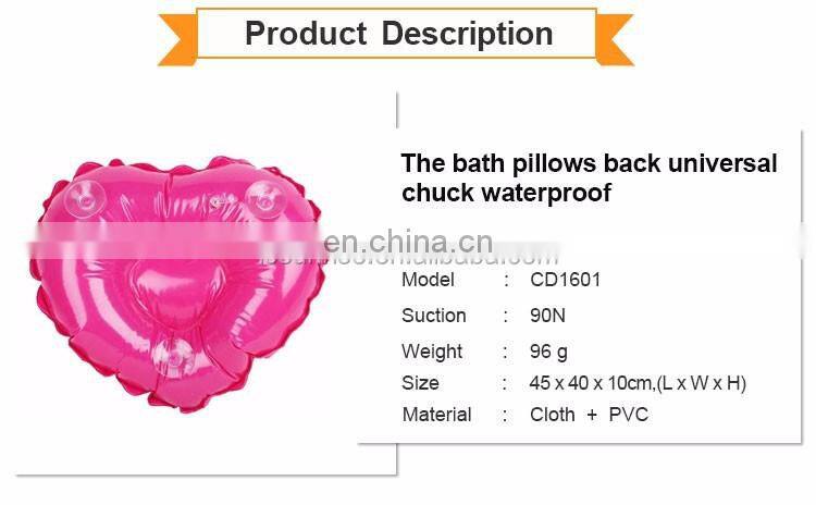Wholesale Heart Shape Bath Pillow With Suction Cup