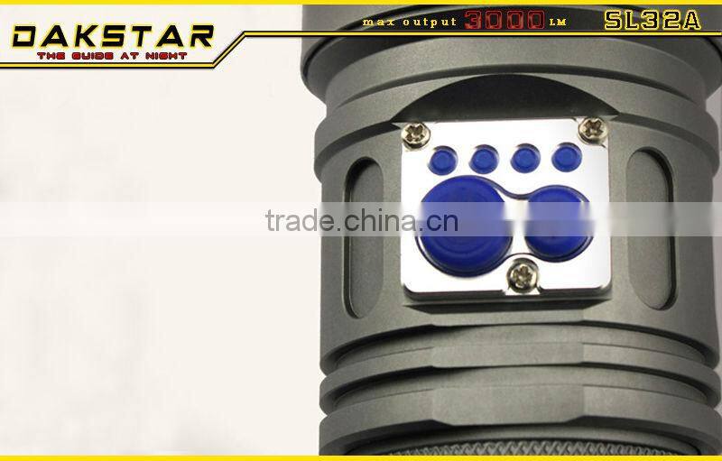 DAKSTAR SL32A XML U2 3000LM 18650 Aluminum CREE Rechargeable High Power Search Superbright Strong Light Torch
