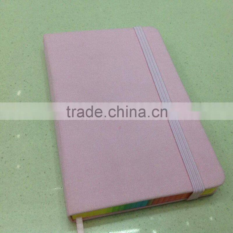 Cloth material cover notebook with logo embossing