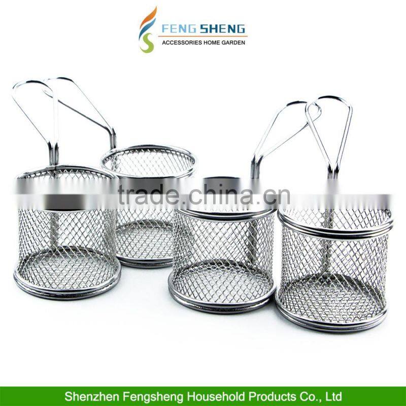 Mini Chrome Chip Fryer Serving Food Presentation Basket by Kitchen Stars
