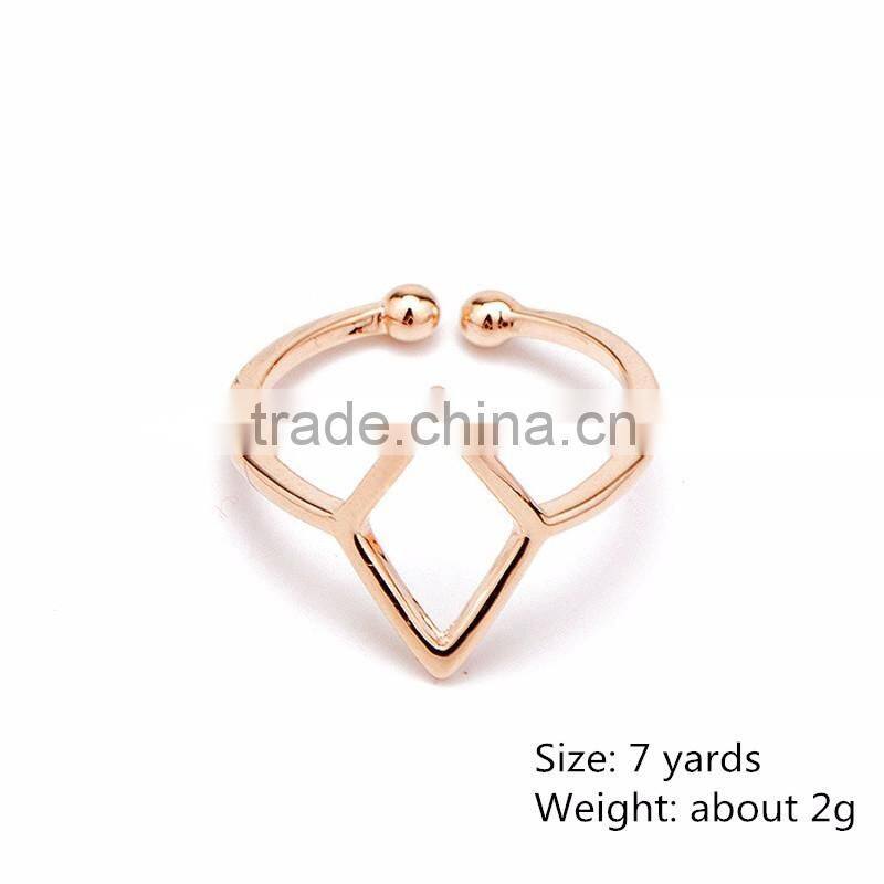 Newest Designer Gold and Silver Plating Metal Alloy Diamond Lady Open End Finger Ring