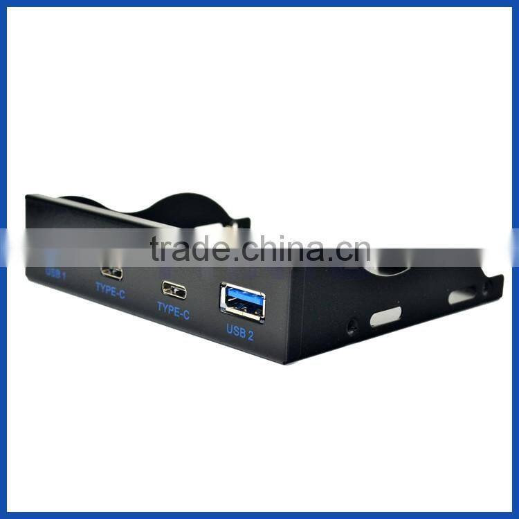 3.5" Expansion Floppy Bay Front Panel 2 USB 3.0 with USB Type C (Gen 1) Hub