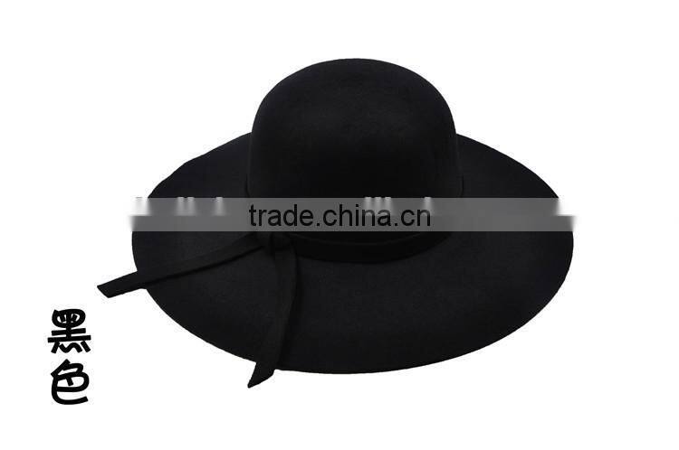 Wholesale Fashion Ladies Women Wide Brim Floppy Wool Felt Hat