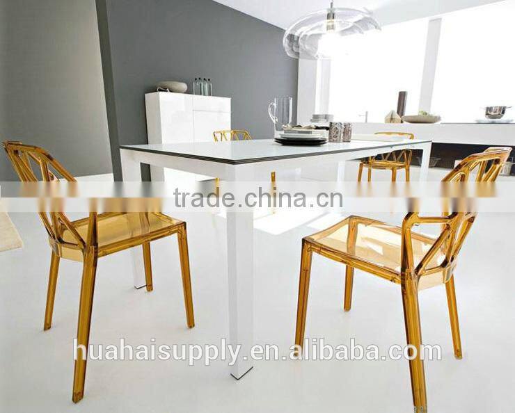 Restaurant dining table and chairs of acrylic furniture set