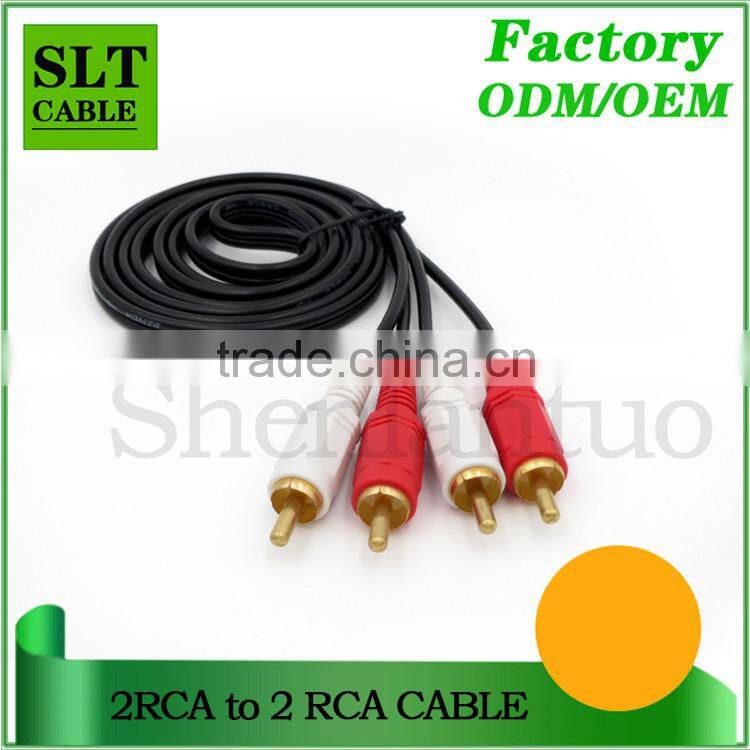 SLT 10ft Gold Plated 2Rca to 2Rca AV Audio Video Cable