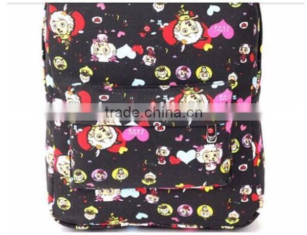 Hippie Facebook Canvas Backpacks Student School Bag Cartoon mc Print Rucksack Outdoor Travel Pack Graffit