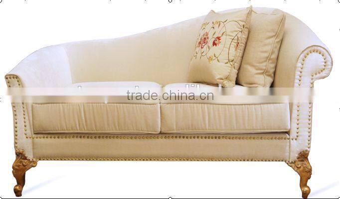 High-end Royal Style White Fabric Sofa Set Antique Hand Carved Sectional Sofa
